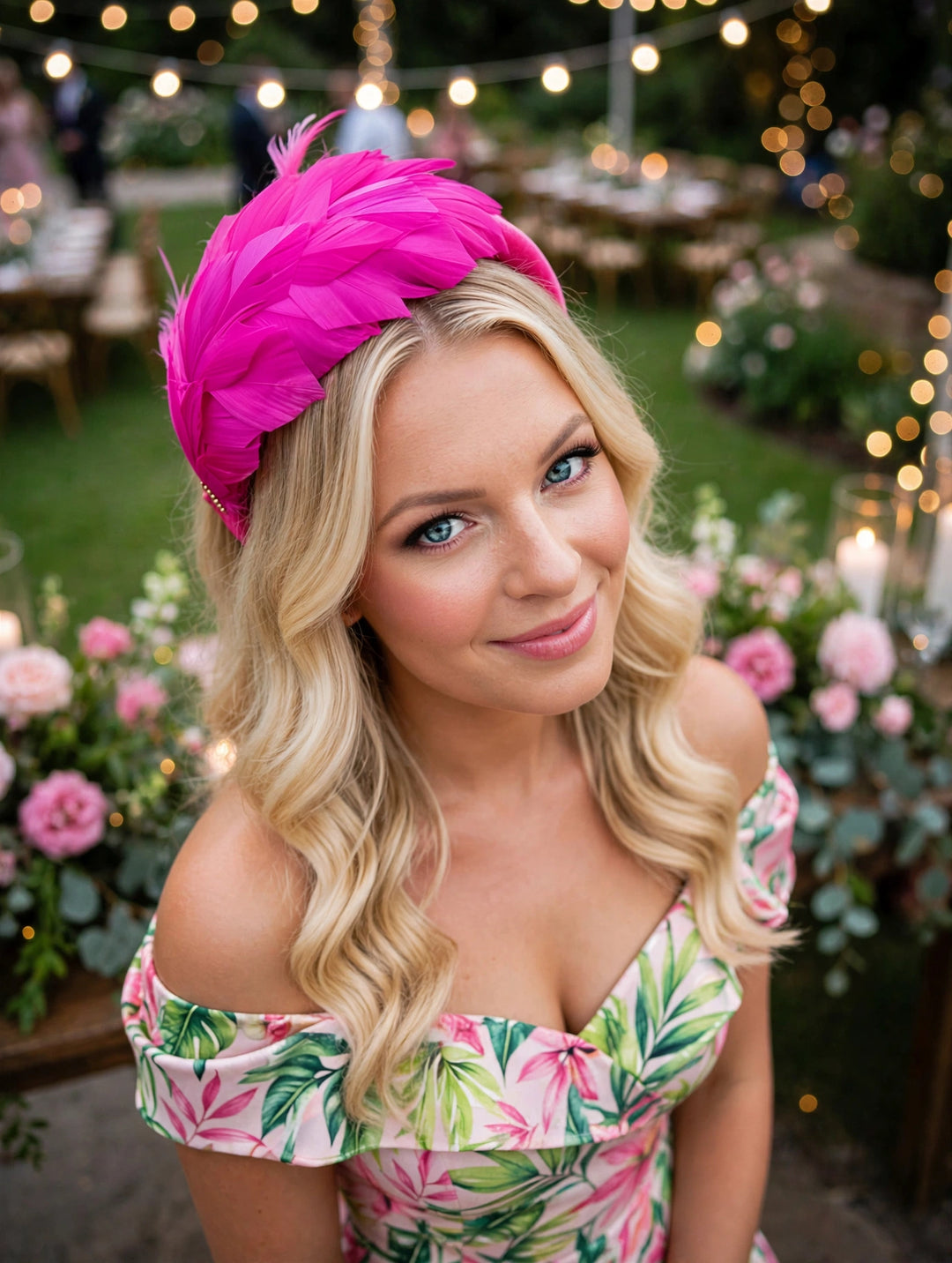 HOT PINK PADDED FASCINATOR HEADBAND