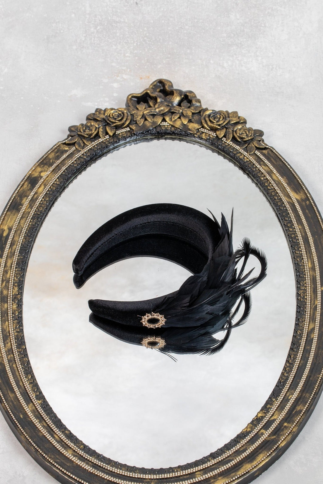 black fascinator - OlhaHeadband