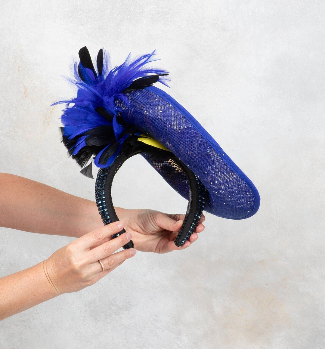 BLUE FASCINATOR HAT - OlhaHeadband