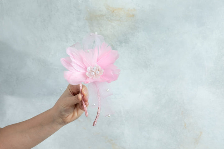 bow pink fascinator - OlhaHeadband