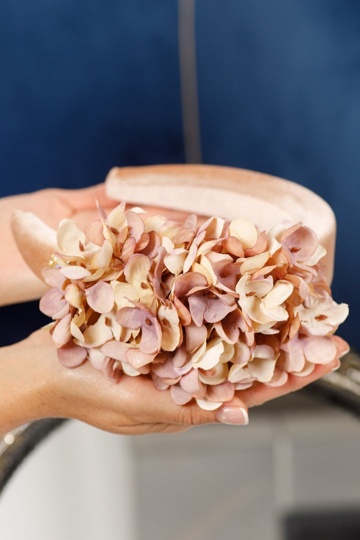 Dusty Pink Floral Padded Fascinator Headband - OlhaHeadband