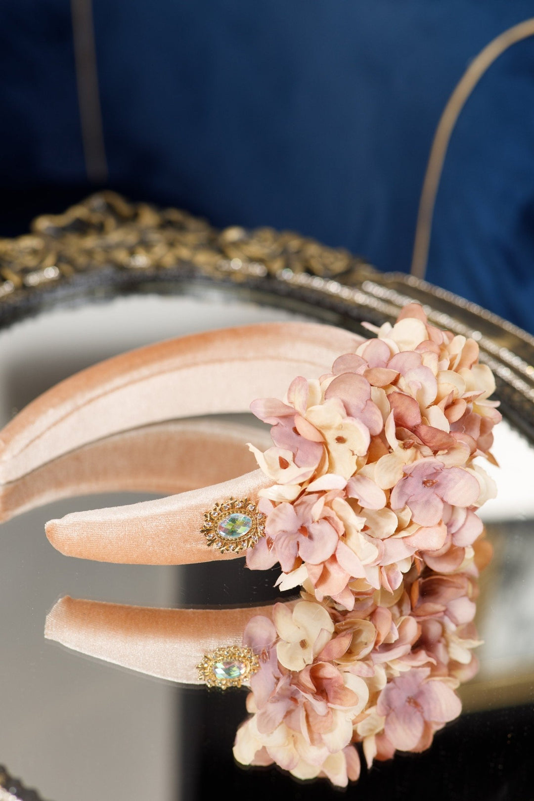 Dusty Pink Floral Padded Fascinator Headband - OlhaHeadband