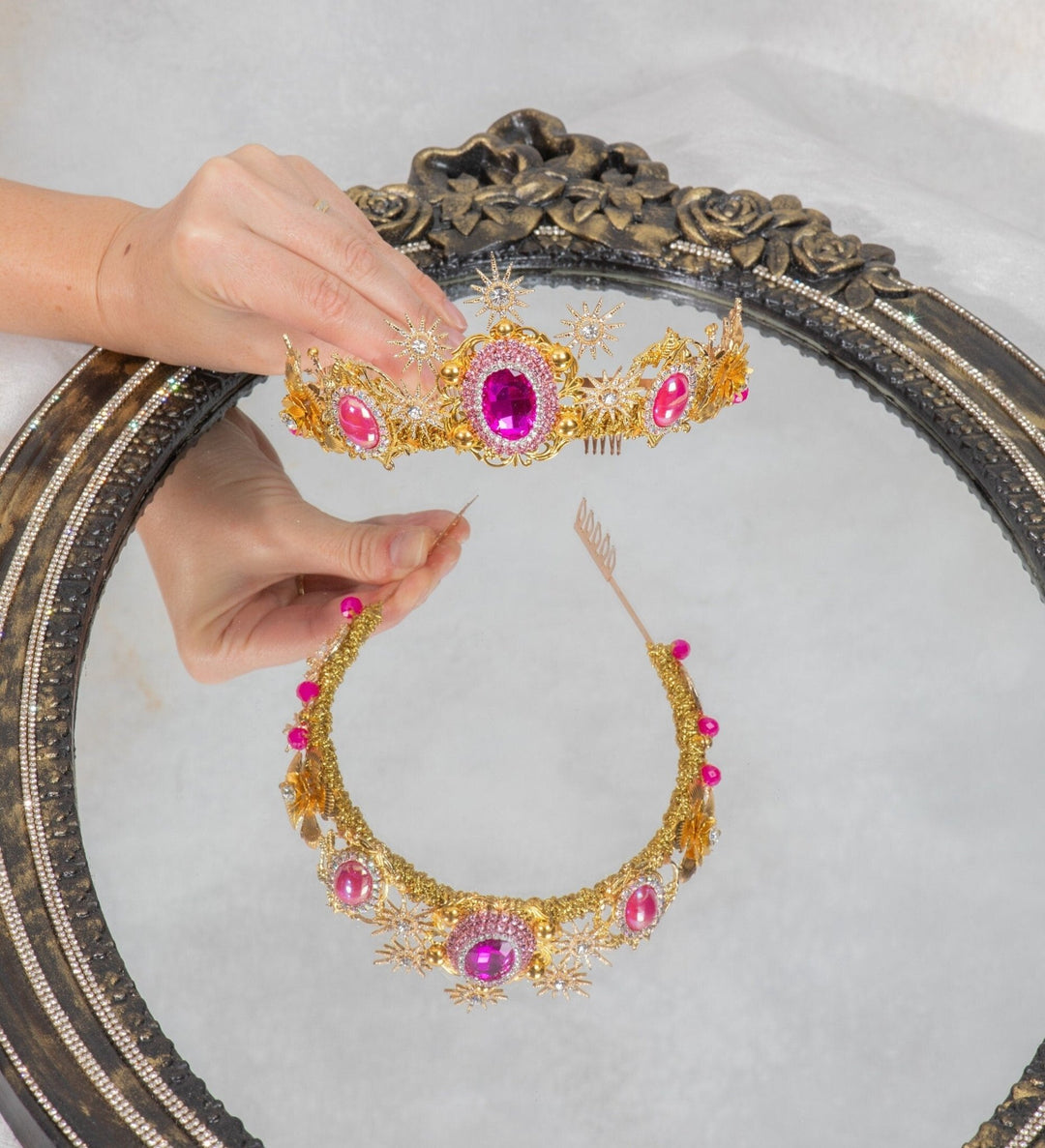 Gold and Pink Crown - OlhaHeadband