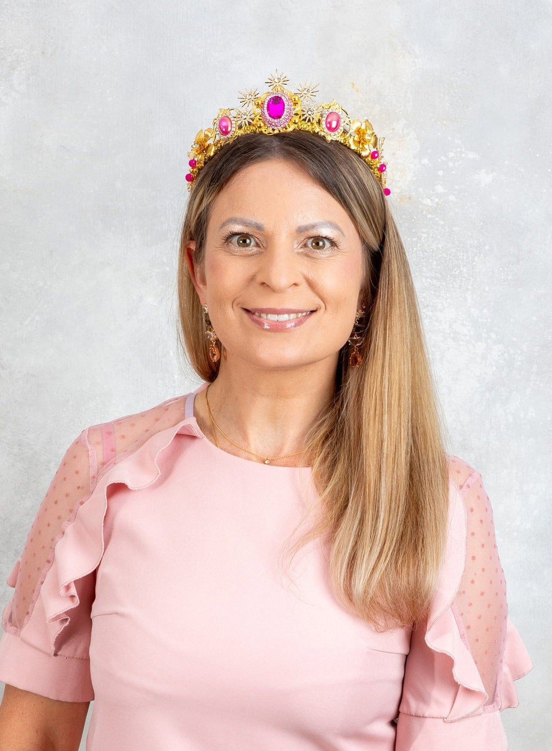 Gold and Pink Crown - OlhaHeadband