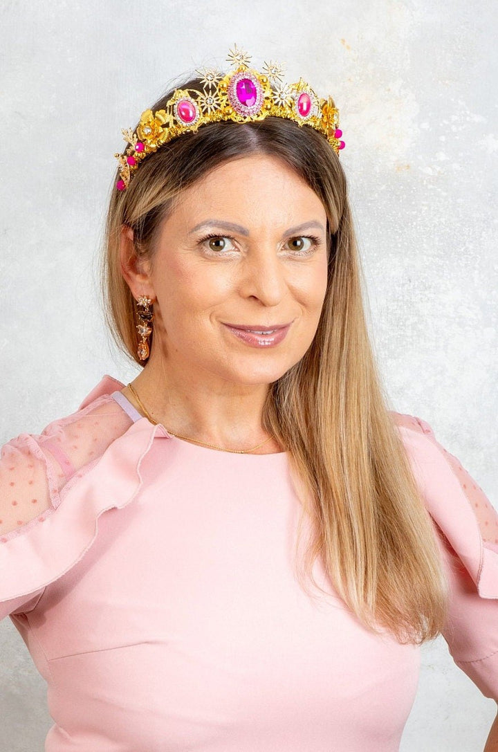 Gold and Pink Crown - OlhaHeadband