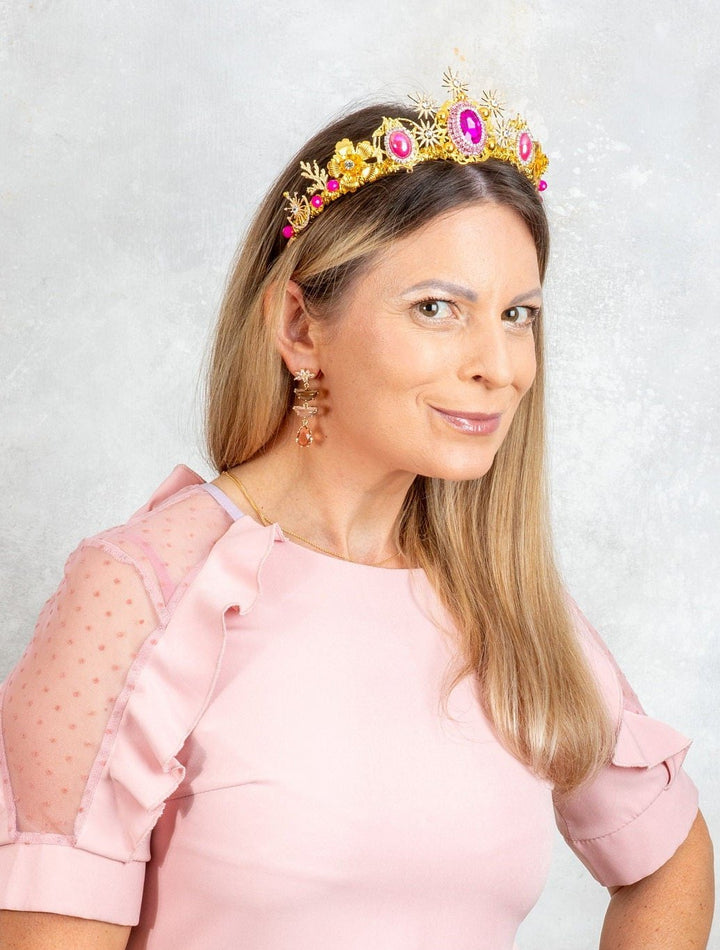 Gold and Pink Crown - OlhaHeadband