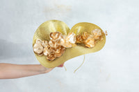 Gold Flower Fascinator - OlhaHeadband