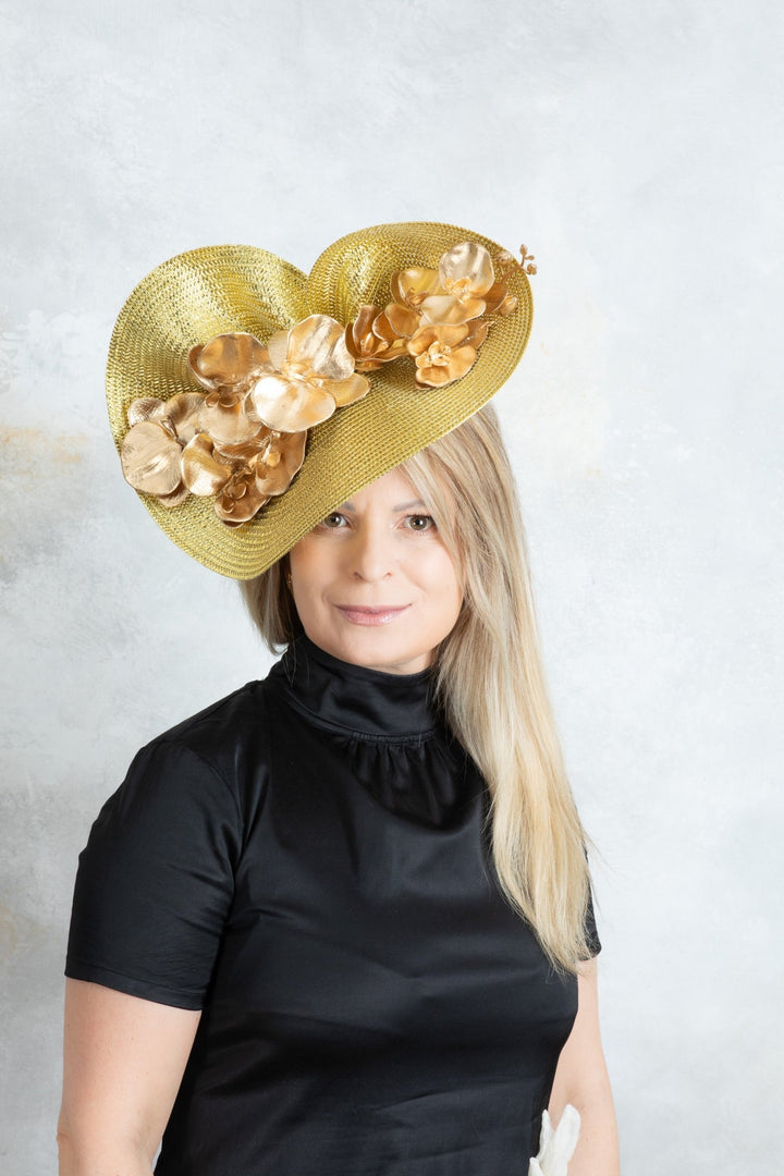Gold Flower Fascinator - OlhaHeadband