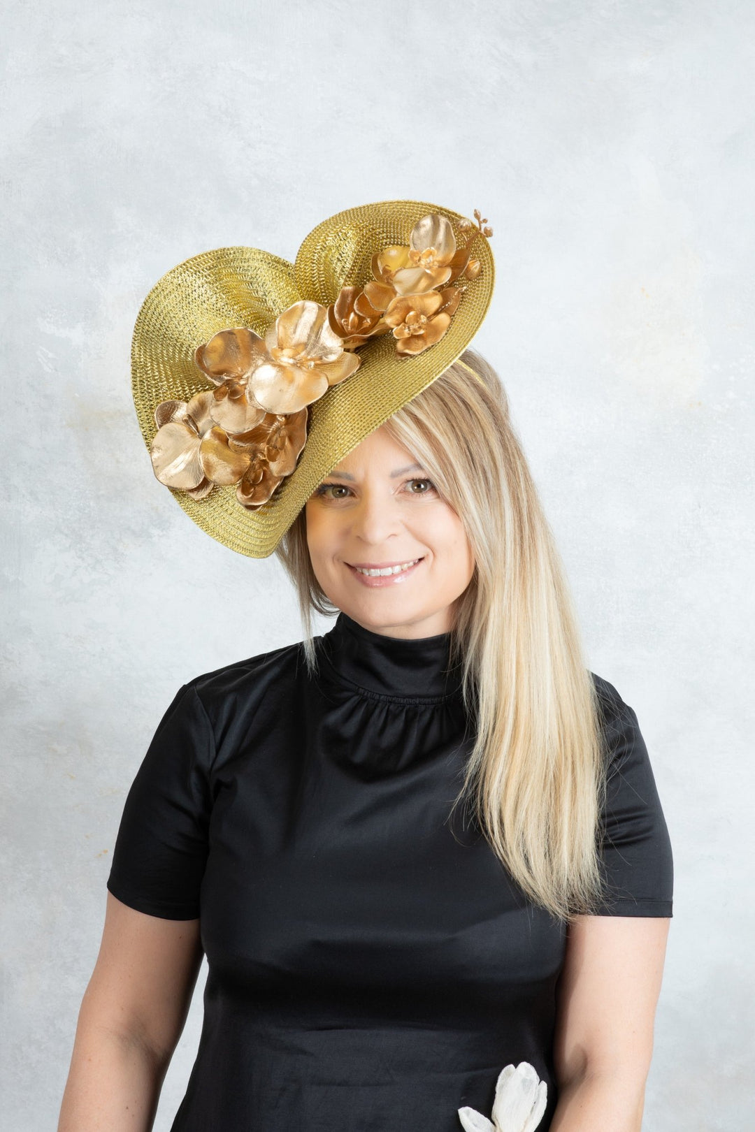 Gold Flower Fascinator - OlhaHeadband