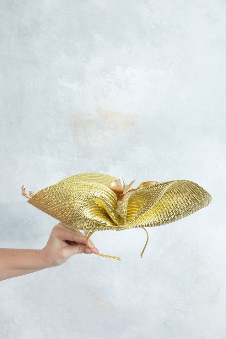 Gold Flower Fascinator - OlhaHeadband