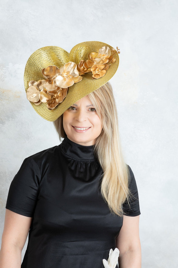 Gold Flower Fascinator - OlhaHeadband