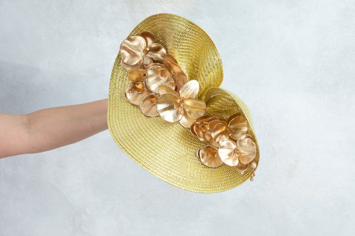 Gold Flower Fascinator - OlhaHeadband