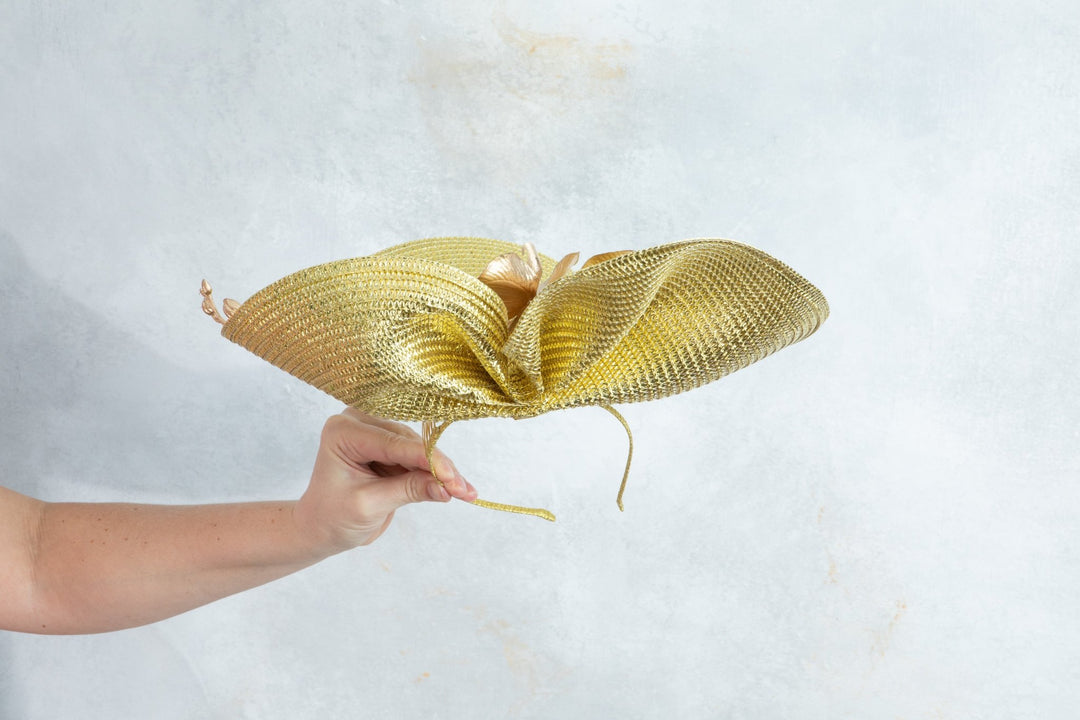 Gold Flower Fascinator - OlhaHeadband
