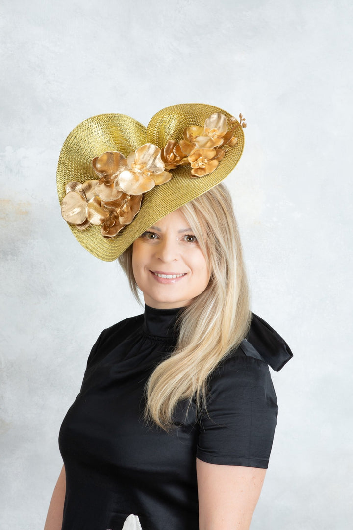 Gold Flower Fascinator - OlhaHeadband