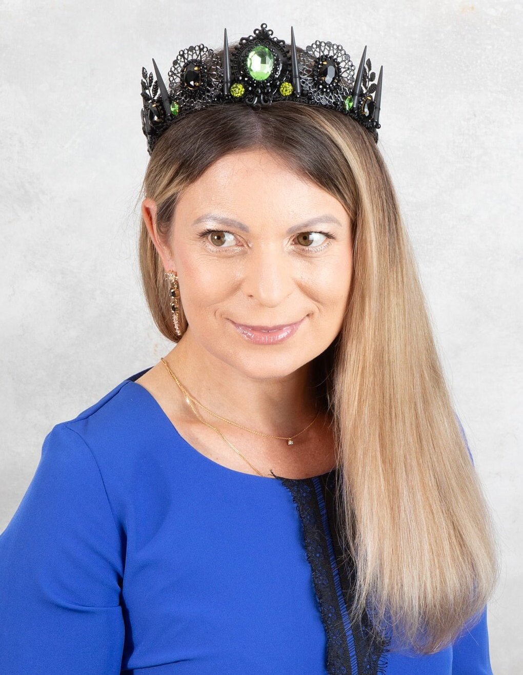 Gothic Tiara - Art Deco Baroque Crown with Spikes - OlhaHeadband