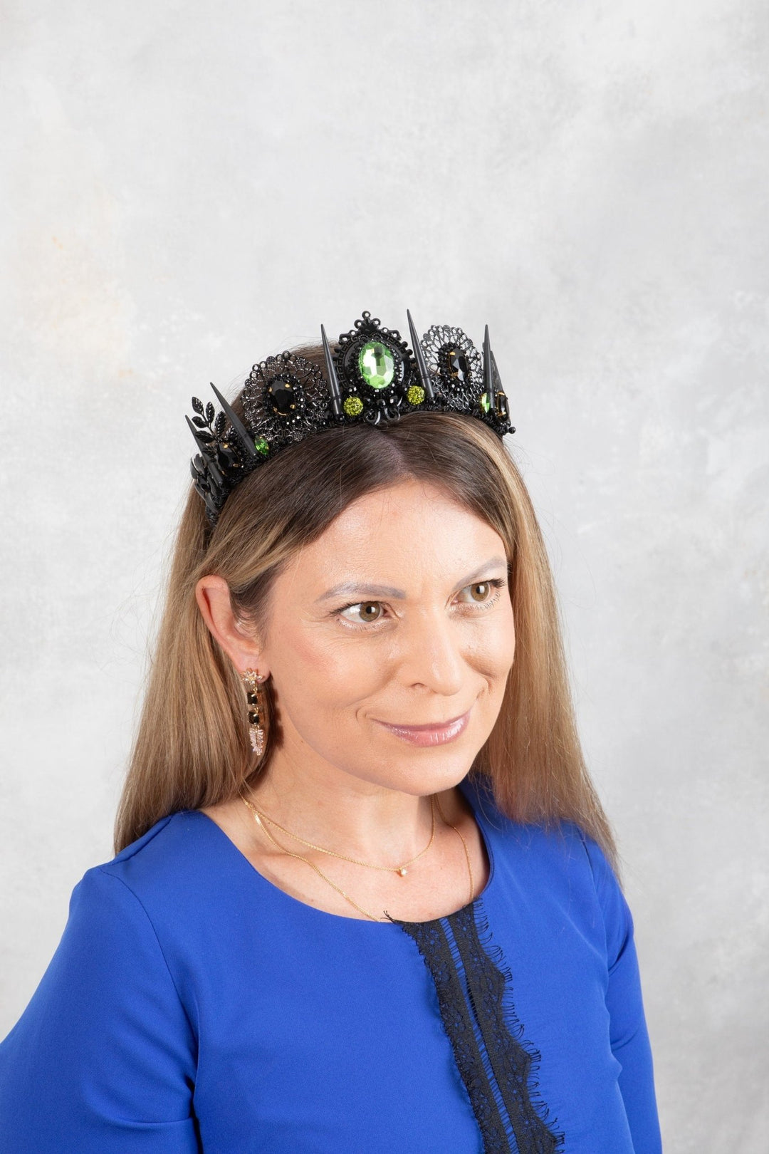 Gothic Tiara - Art Deco Baroque Crown with Spikes - OlhaHeadband