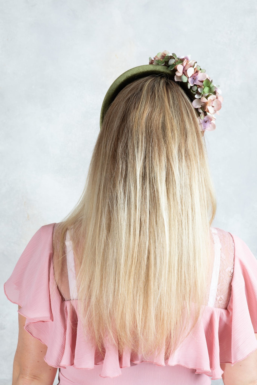 Green Padded headband Fascinator Powder colors - OlhaHeadband