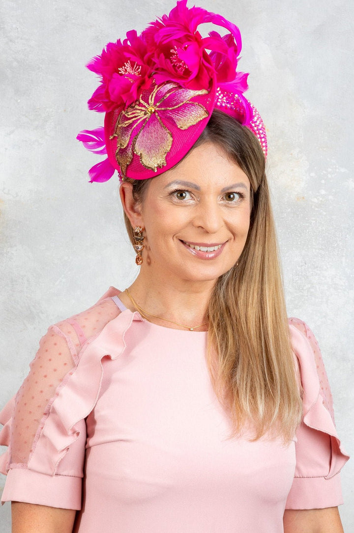 Hot Pink Fascinator - OlhaHeadband