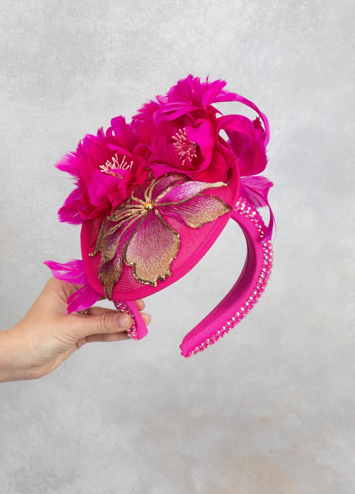 Hot Pink Fascinator - OlhaHeadband