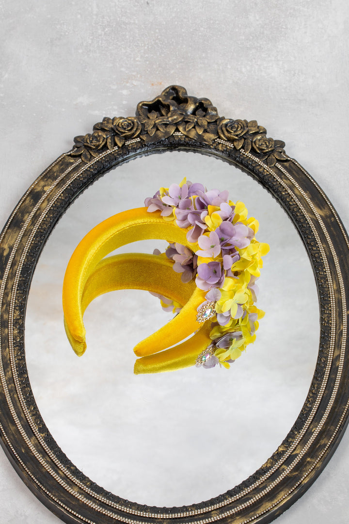 Purple & Yellow Floral Fascinator Headband (Lavender)