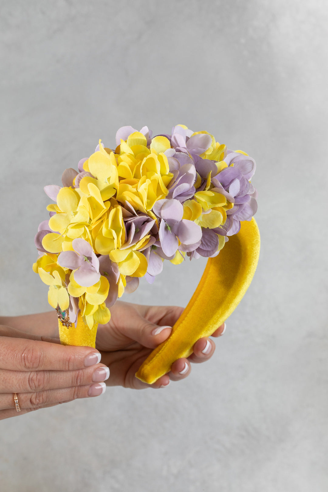 Purple & Yellow Floral Fascinator Headband (Lavender)
