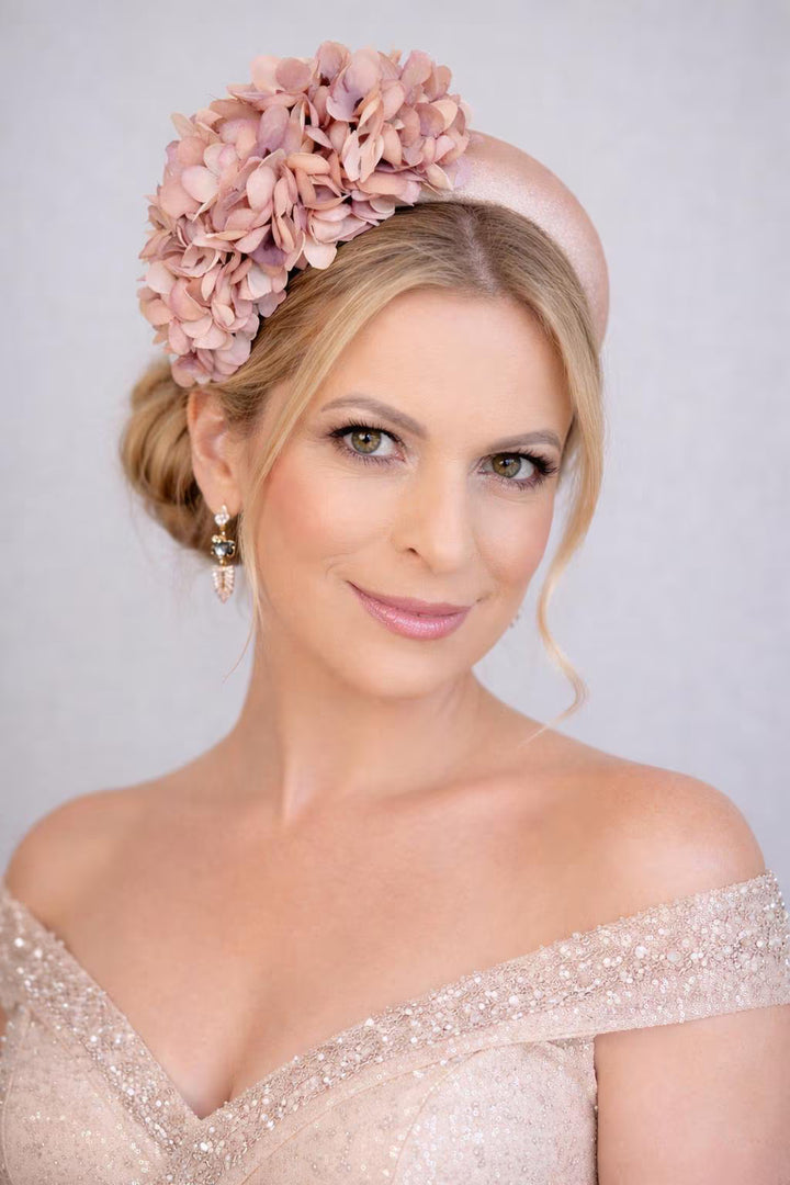 Dusty Pink Floral Padded Fascinator Headband