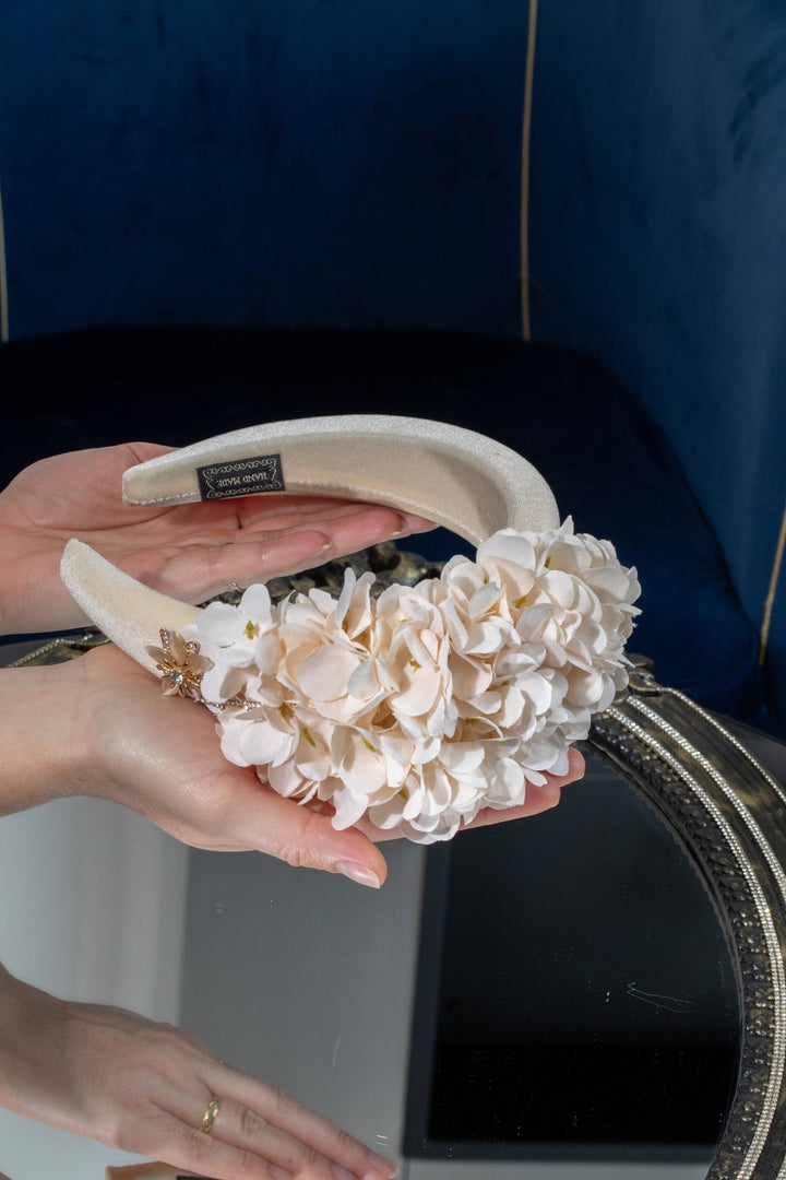 Ivory Flower Fascinator - OlhaHeadband