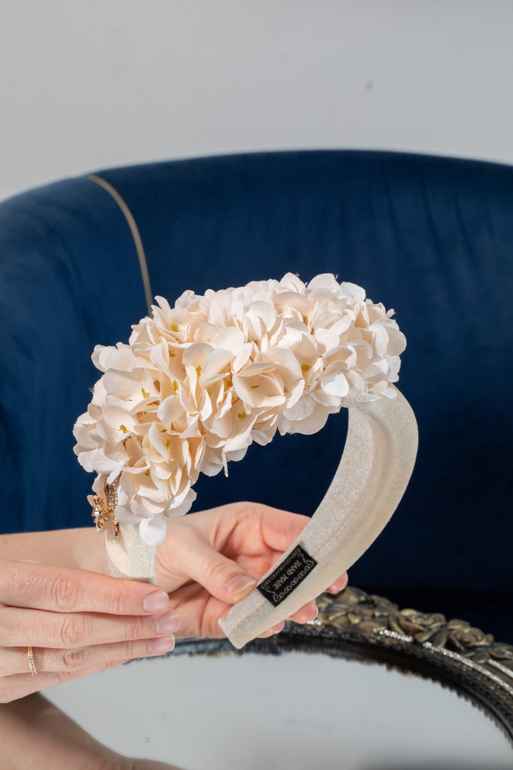 Ivory Flower Fascinator - OlhaHeadband