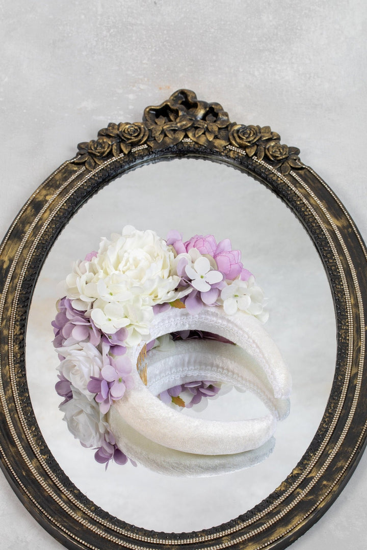 Large Wedding Fascinator Halo for Brides - OlhaHeadband