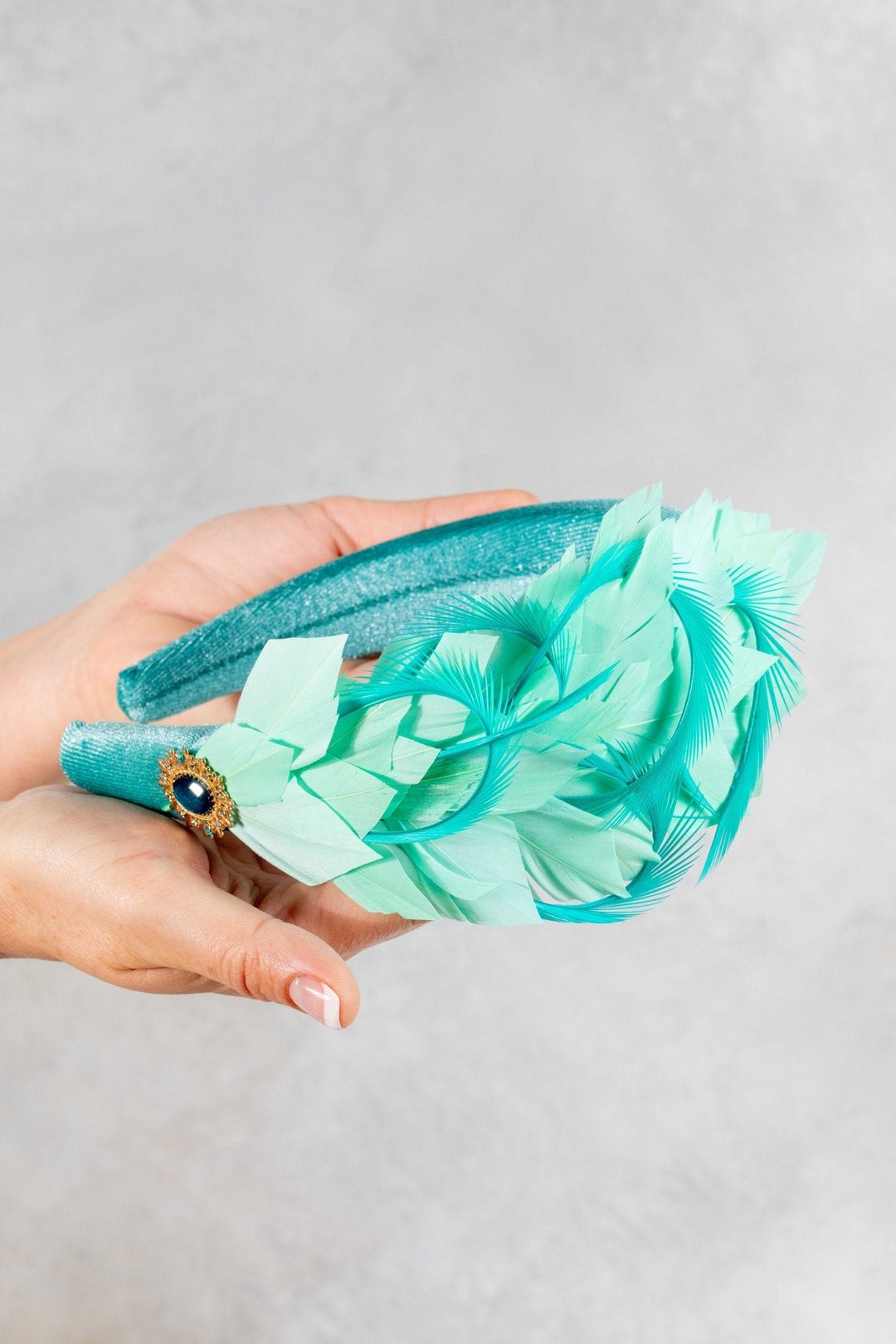 mint green fascinator - OlhaHeadband