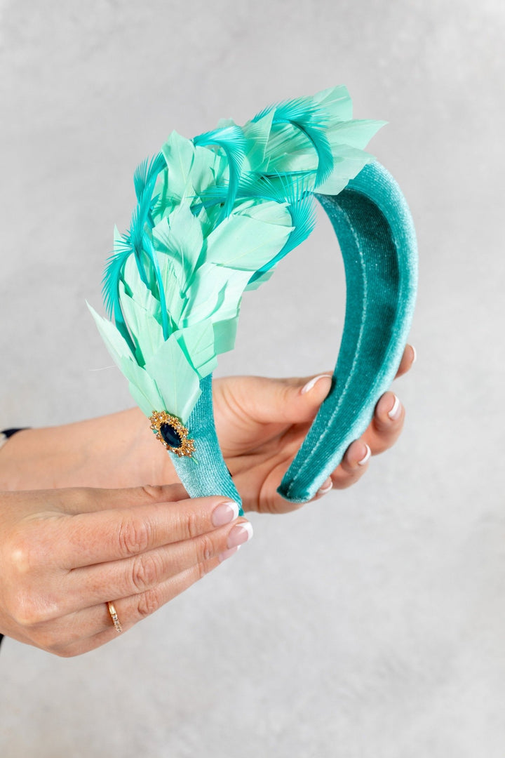 mint green fascinator - OlhaHeadband