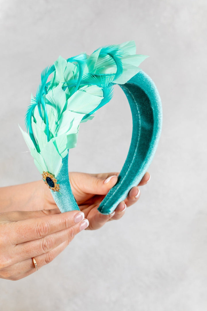 mint green fascinator - OlhaHeadband