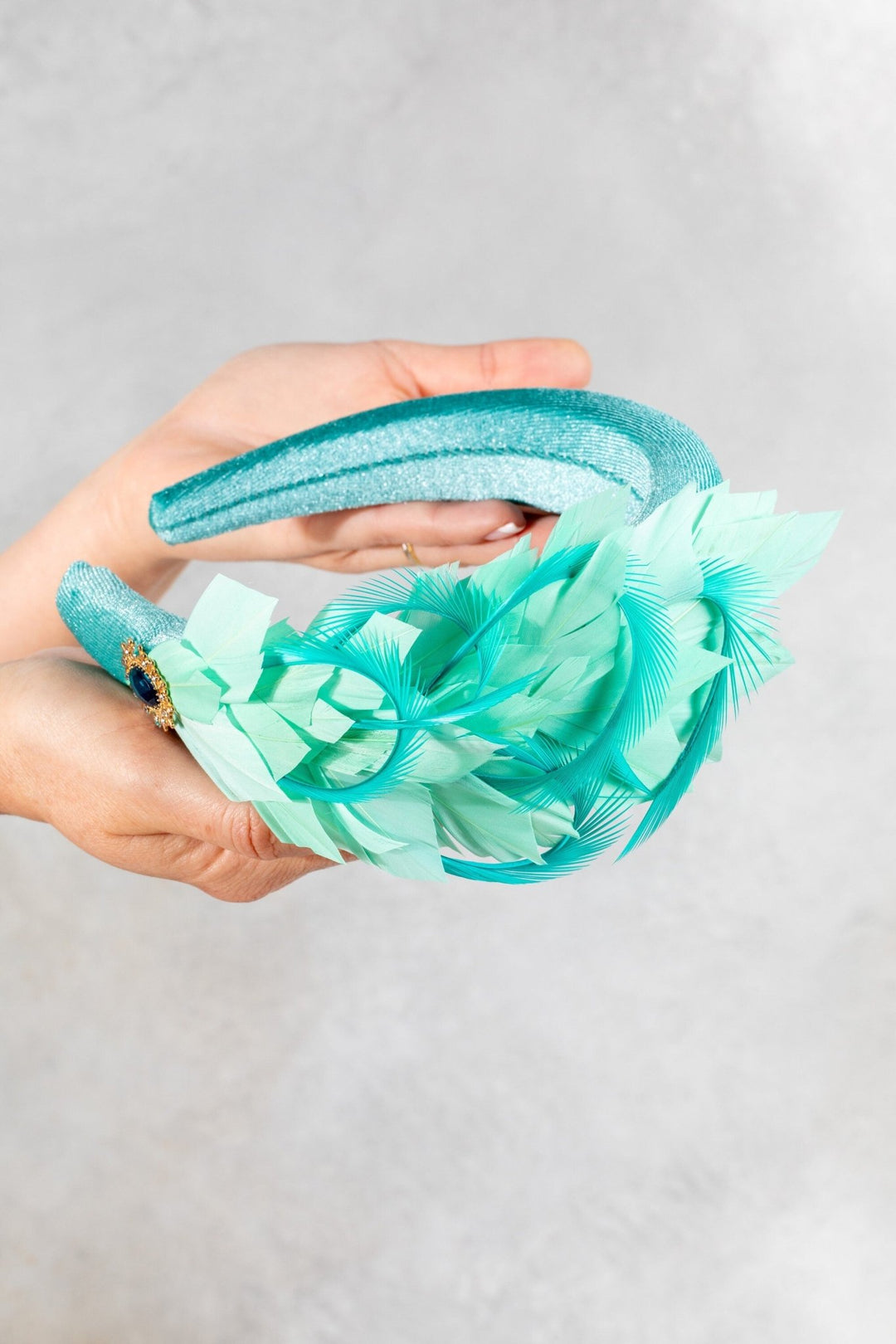 mint green fascinator - OlhaHeadband