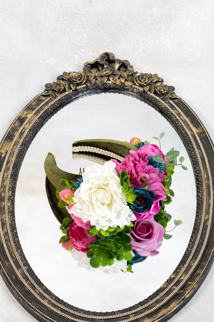 Multi - Color Flower Padded Fascinator Headband - OlhaHeadband