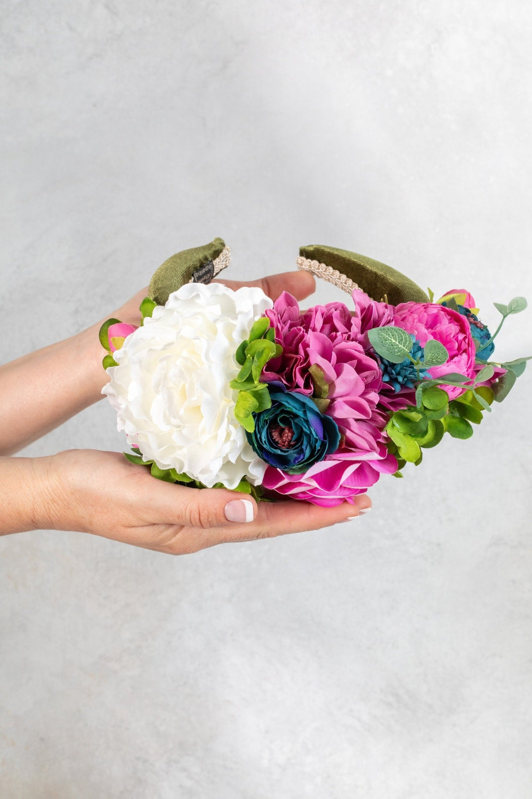 Multi - Color Flower Padded Fascinator Headband - OlhaHeadband