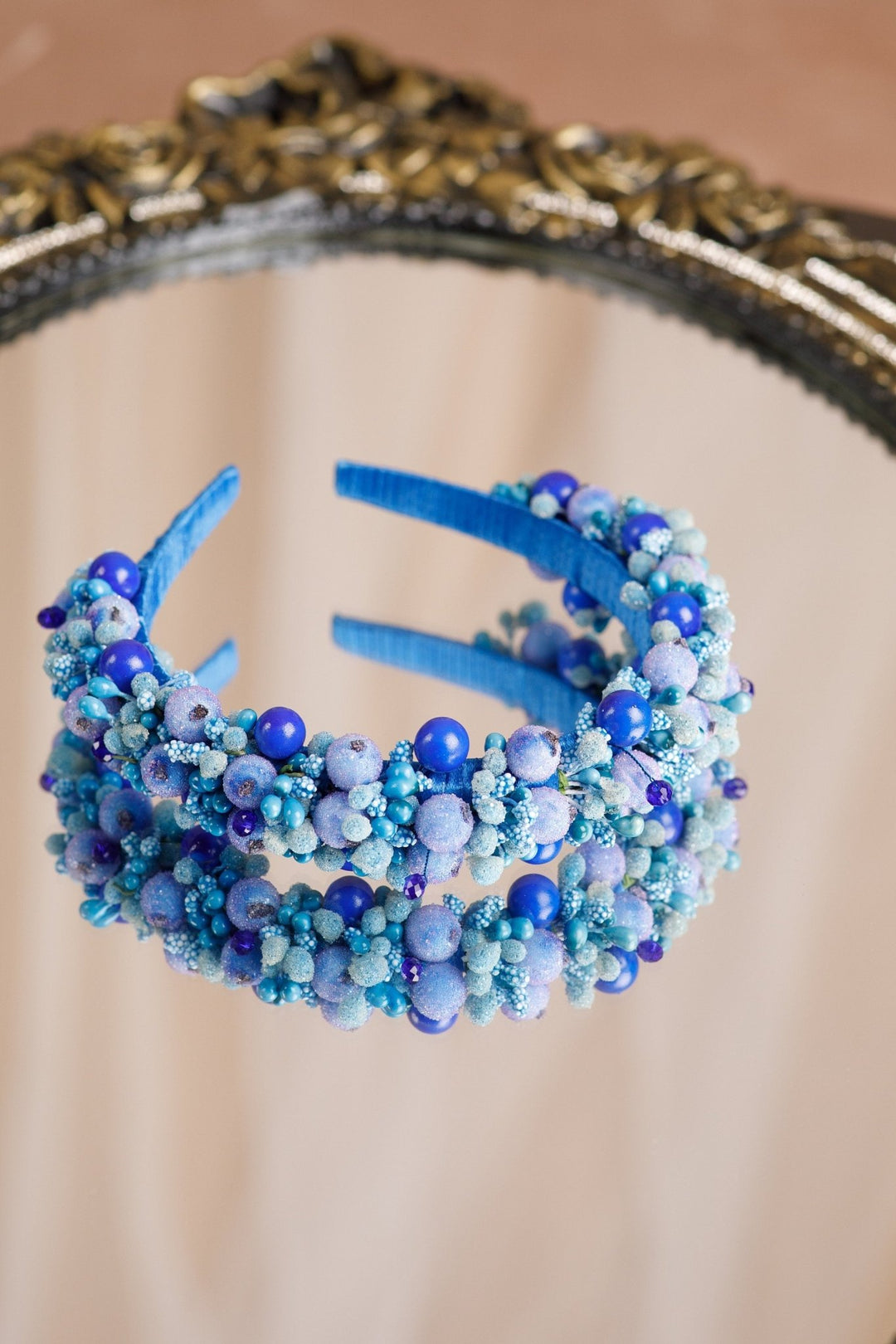 Navy Blue Berry Flower Crown - Weddings Special Occasions - OlhaHeadband