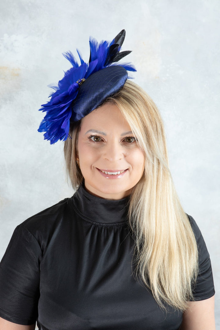 navy blue fascinator hair clip - OlhaHeadband