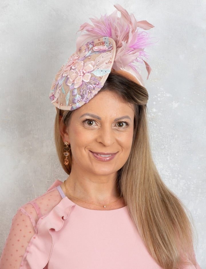 Nude Fascinator Hat - OlhaHeadband