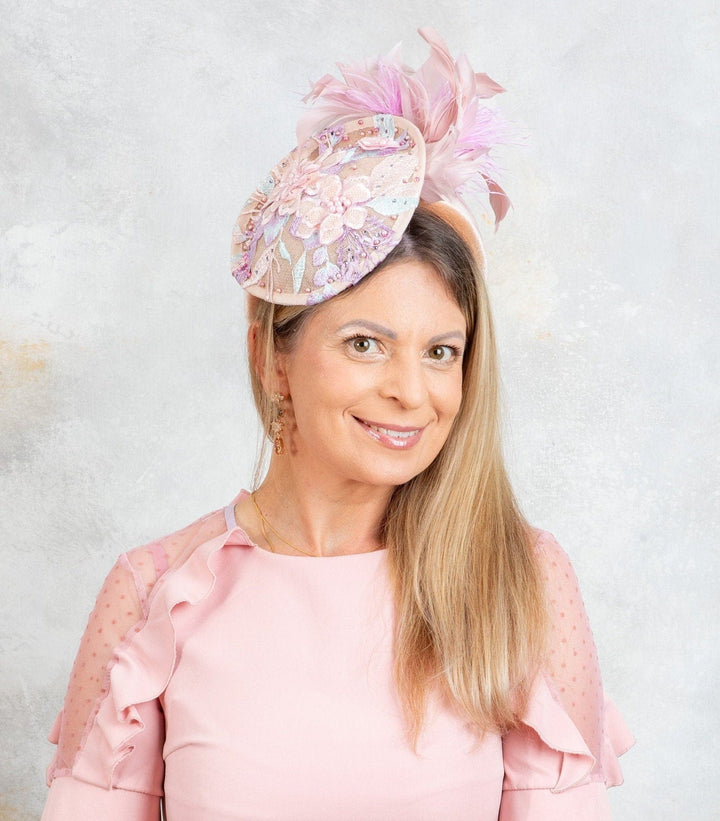 Nude Fascinator Hat - OlhaHeadband