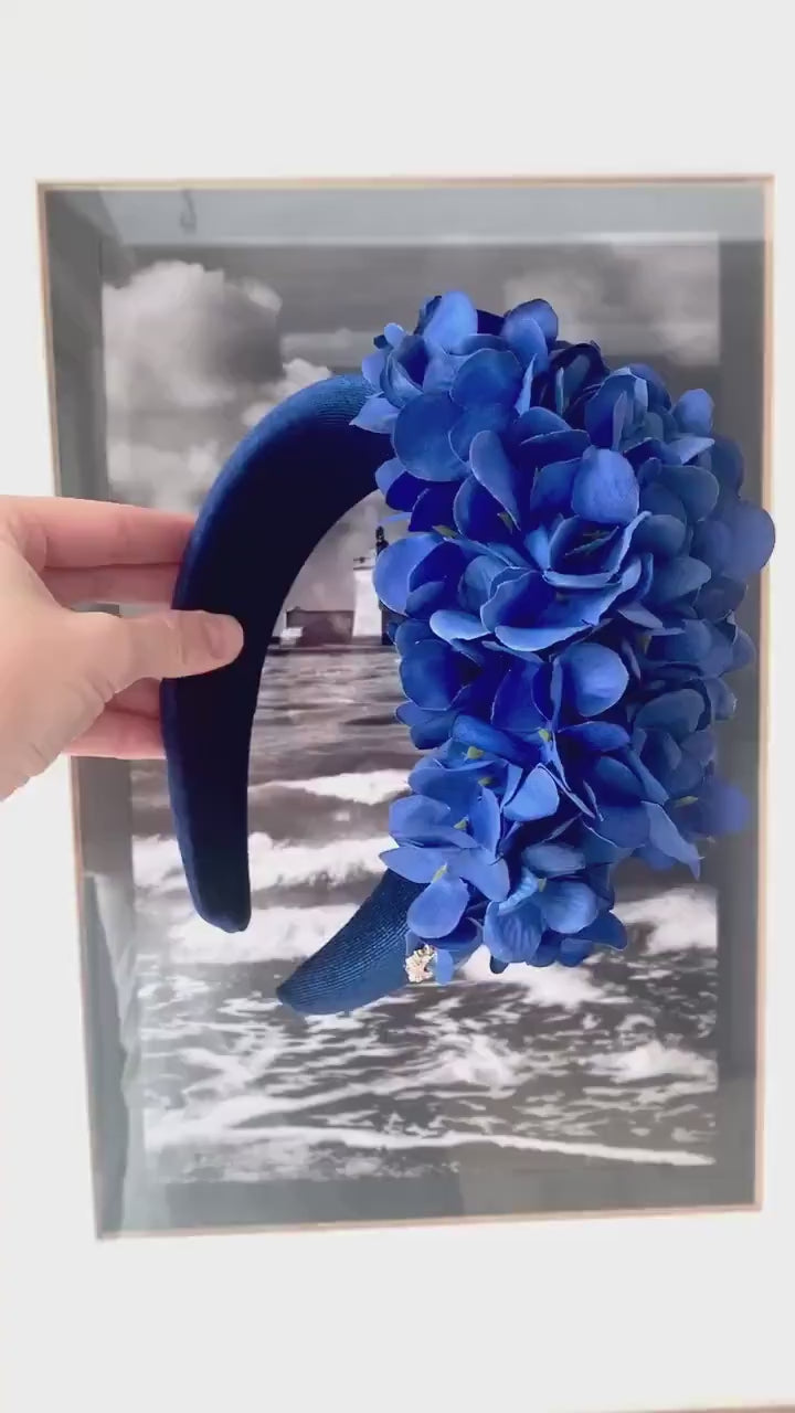 Elegant Blue Hydrangea Fascinator