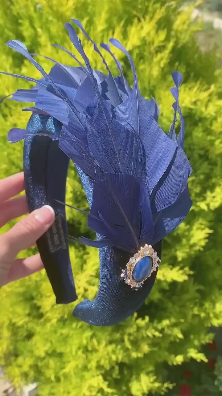 Navy Blue Fascinator