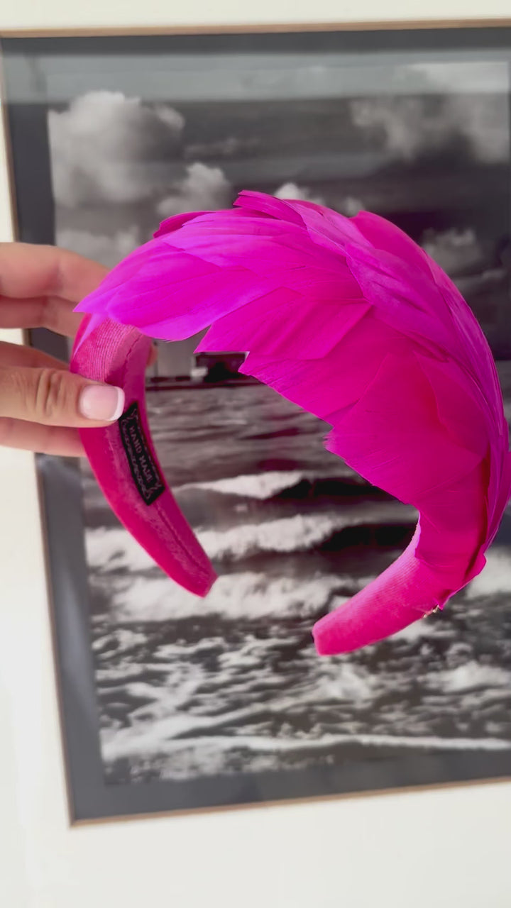 HOT PINK PADDED FASCINATOR HEADBAND
