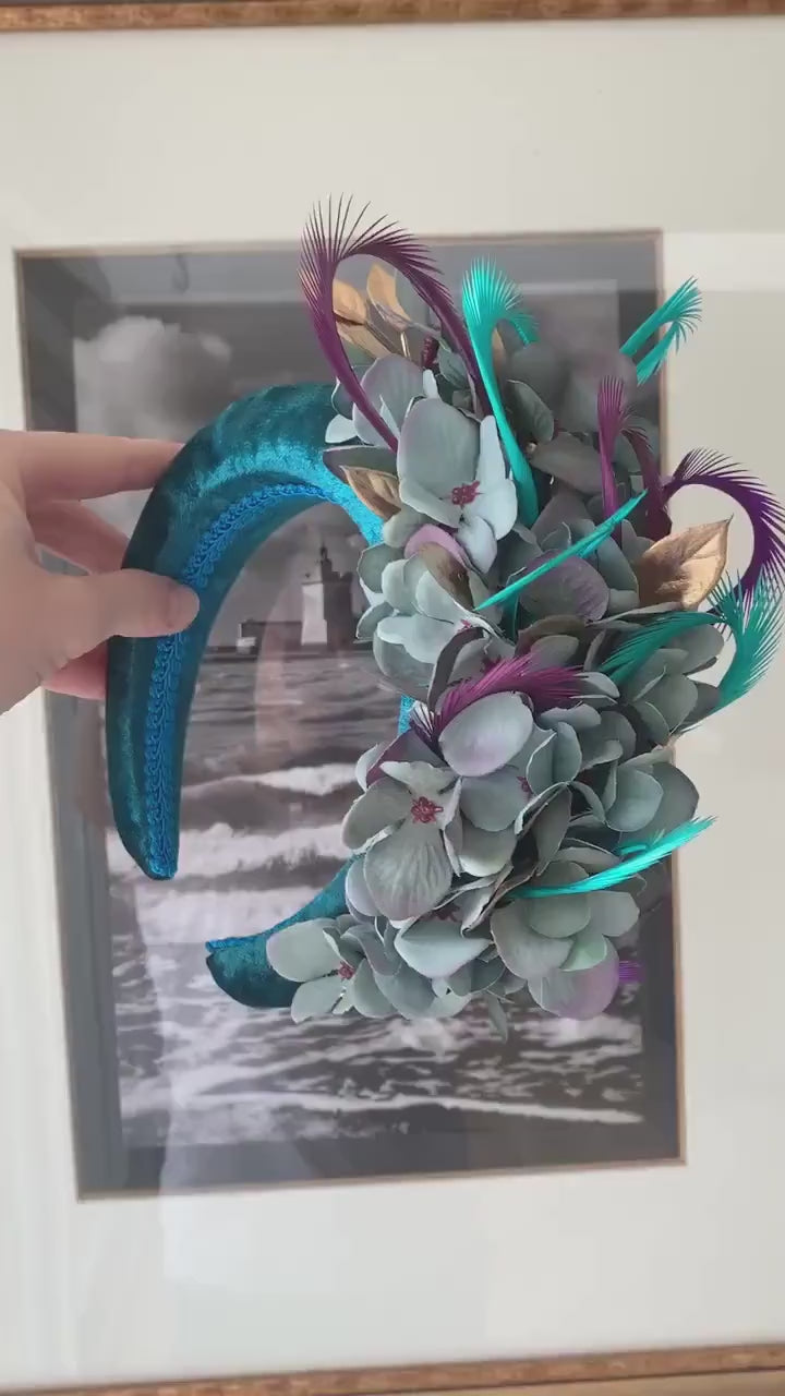 teal fascinator