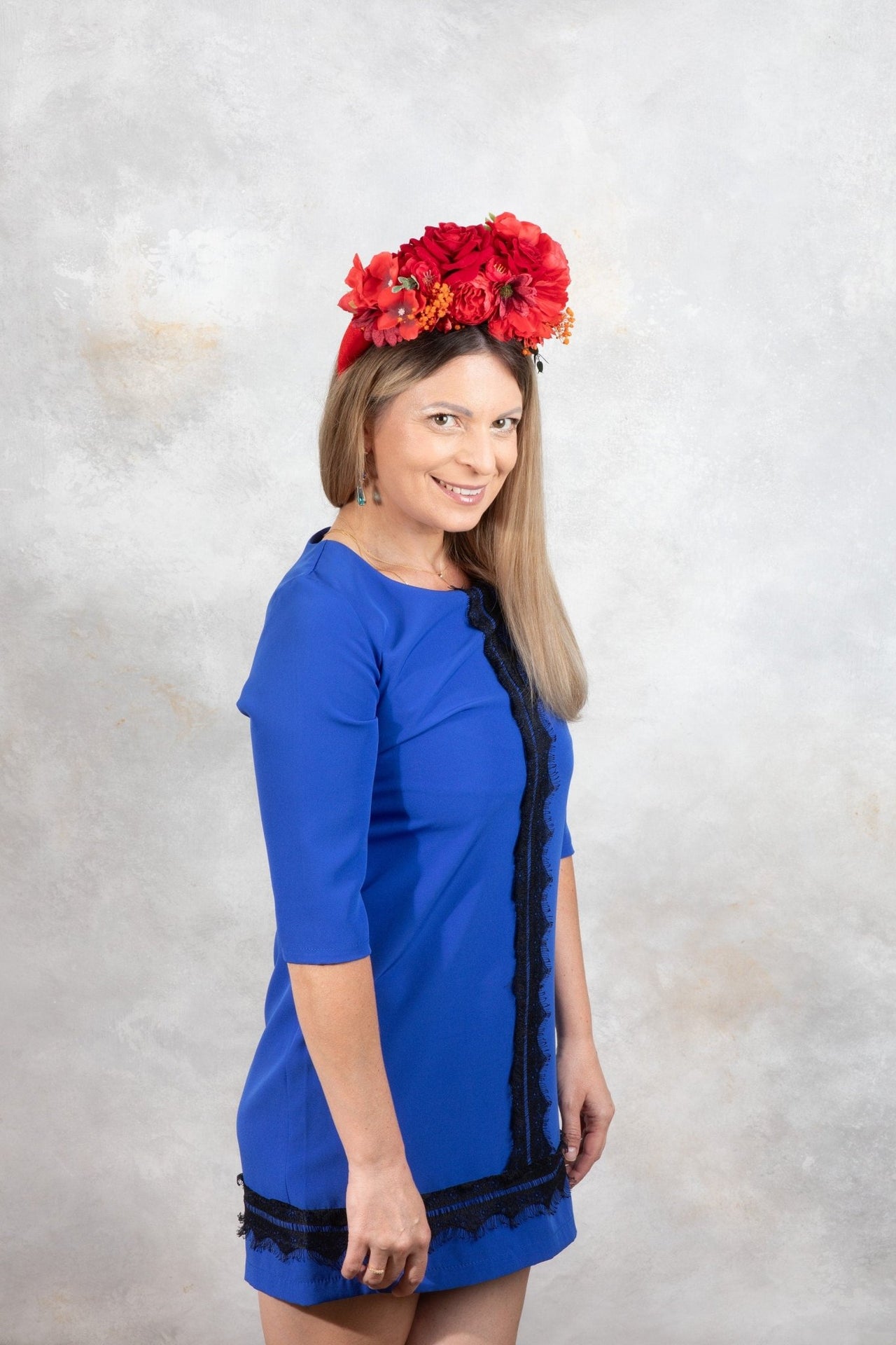 Red Dried Flowers Fascinator Headband - OlhaHeadband