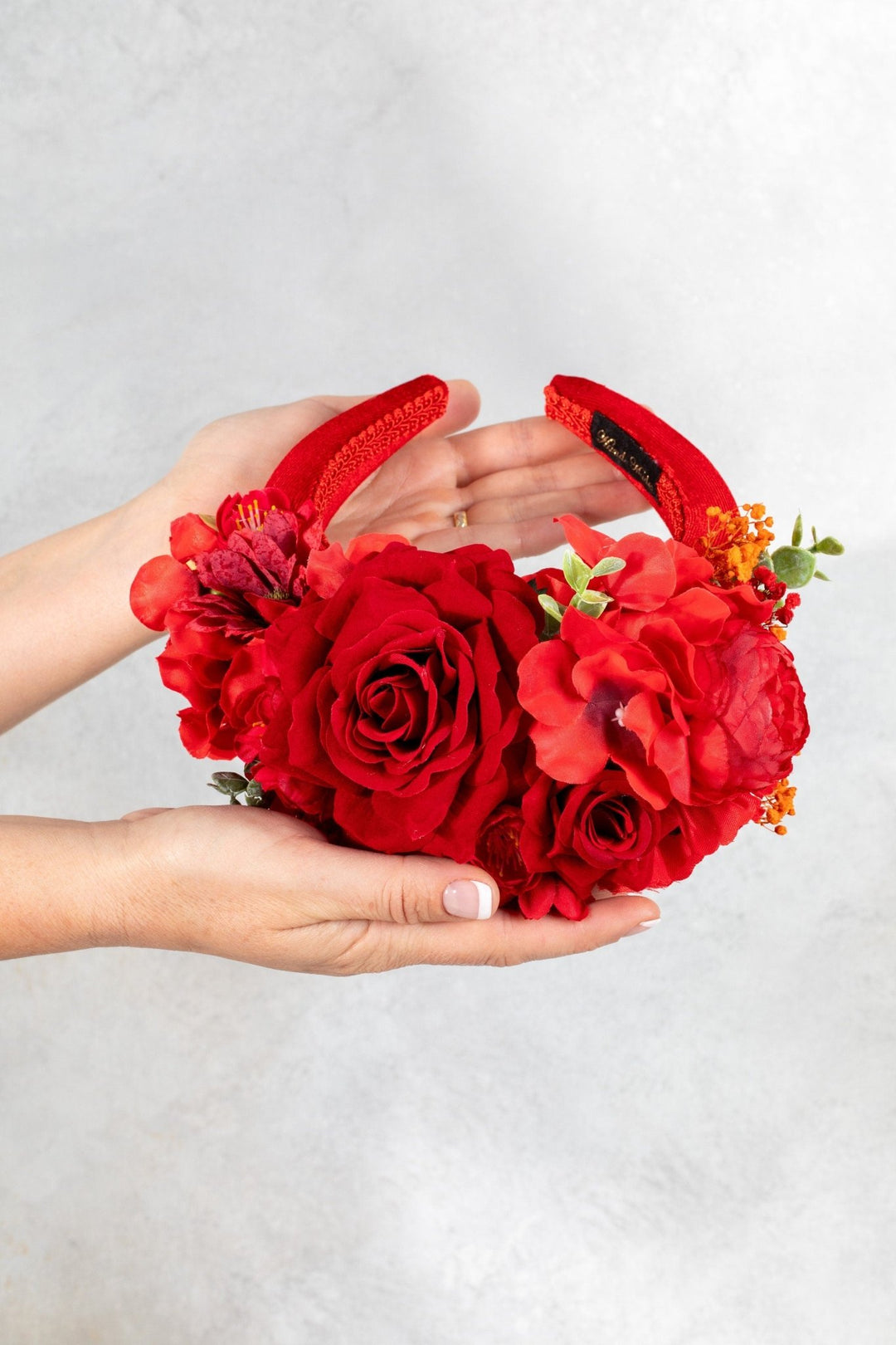 Red Dried Flowers Fascinator Headband - OlhaHeadband