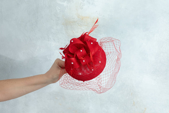 Red Fascinator - OlhaHeadband
