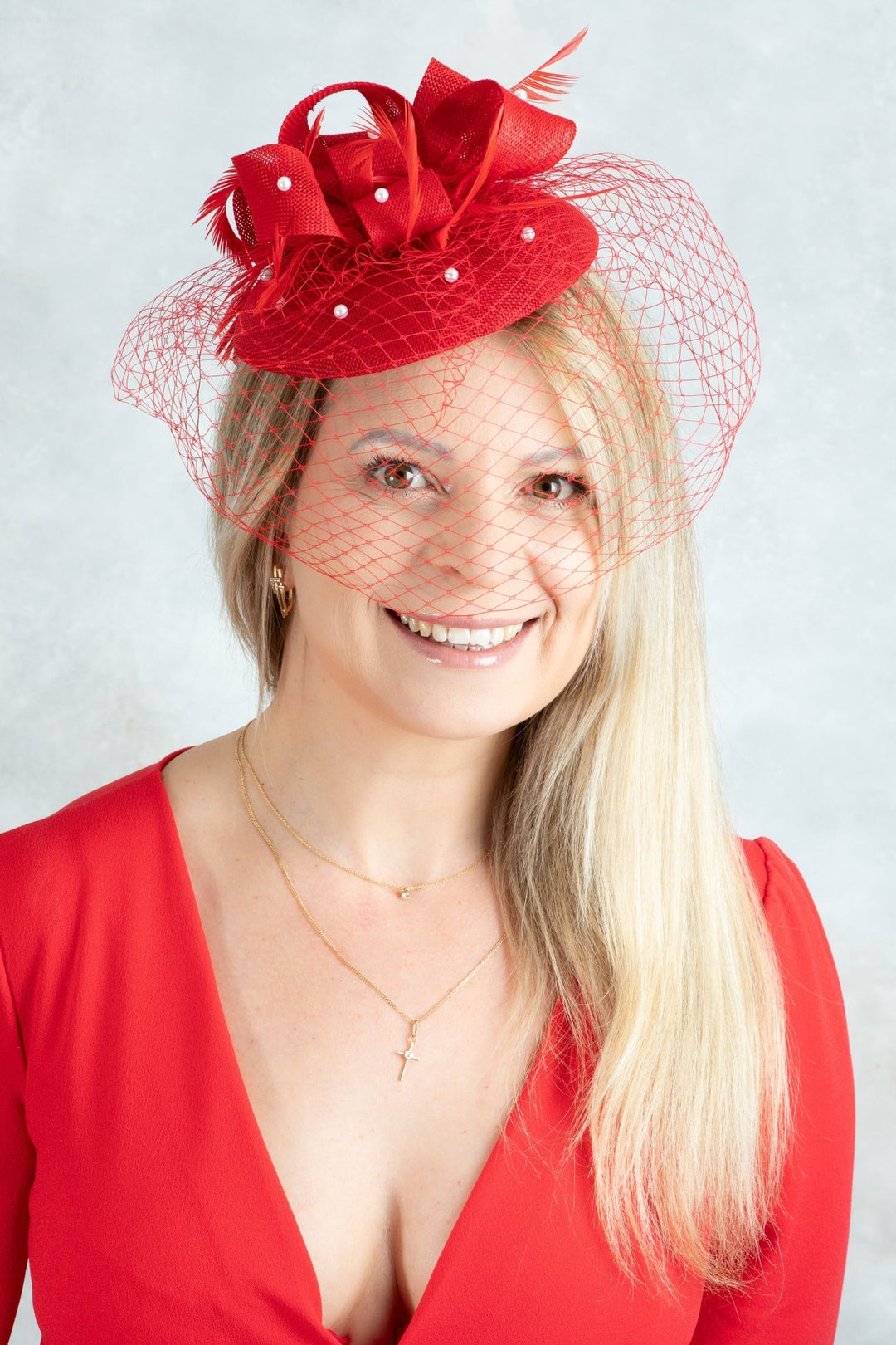 Red Fascinator - OlhaHeadband