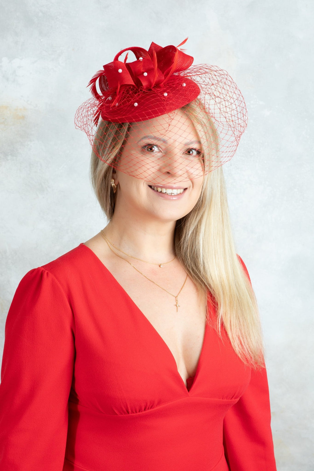 Red Fascinator - OlhaHeadband