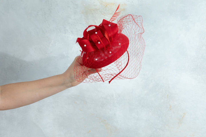 Red Fascinator - OlhaHeadband
