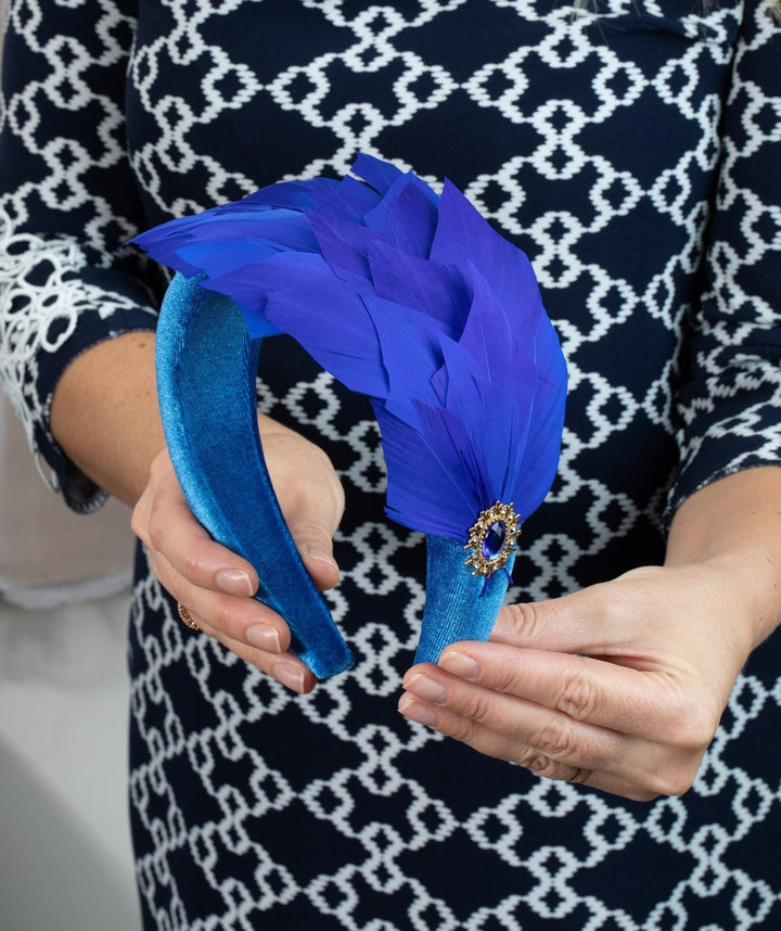 royal blue fascinator - OlhaHeadband